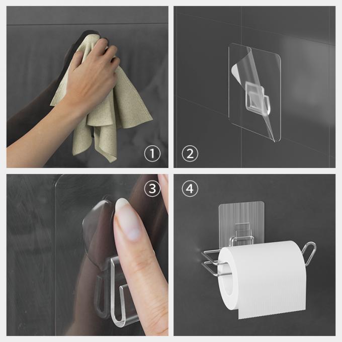 No Drilling Hole Self Adhesive Toilet Roll Holder Stainless Steel SS304 ISO9001