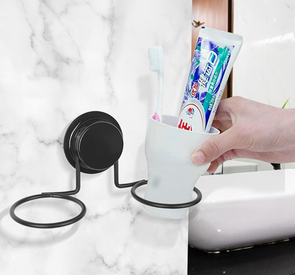Bathroom Fittings Holders Stainless Steel Toothbrush Holders Suction Fixed Black