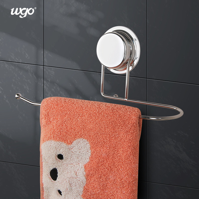 Bathroom Electroplating Silver Suction Cup Fixed Paper Towel Holder Stainless Steel