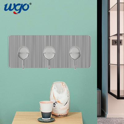Damage Free Installed Self Adhesive Wall Mounted Hook Hangers Mini Rack For Wall