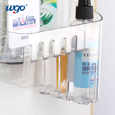 Clear Kitchen Storage Bath Organizer Basket Wall Mount For Shower Bar