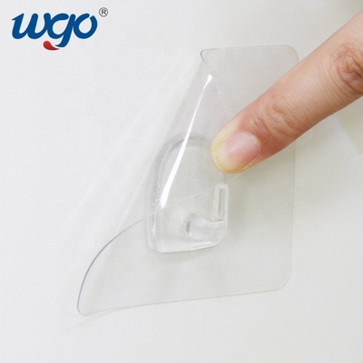 WGO Self Adhesive PC clear coat hook Heavy Duty For Hanging Coat Towel Kitchen Bathroom Waterproof Rustproof