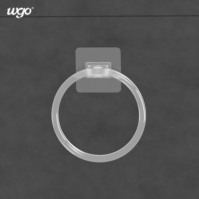 ISO 9001 white Plastic Towel Ring Holder 5KG Damage Free PVC sticker