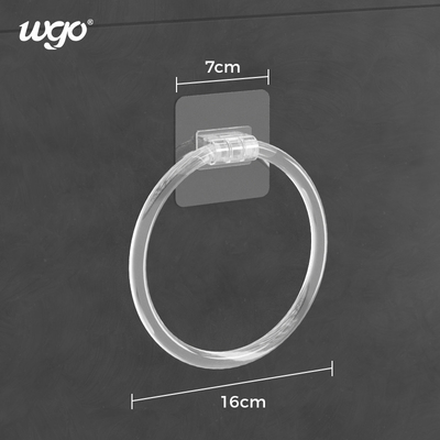 ISO 9001 white Plastic Towel Ring Holder 5KG Damage Free PVC sticker