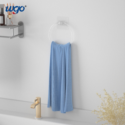 ISO 9001 white Plastic Towel Ring Holder 5KG Damage Free PVC sticker