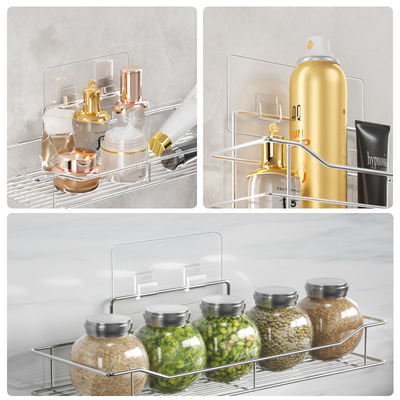Self Adhesive Wire Shelf Hanger Bath Caddy Adhesive Stickers