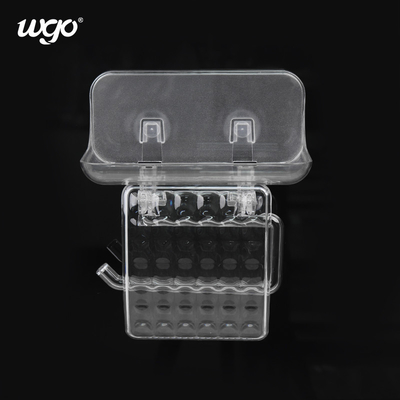 WGO No Drilling Bathroom Paper Towel Holder Soap Transparent Shelf Plastic