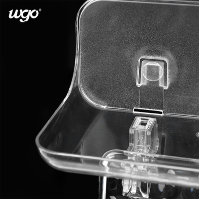 WGO No Drilling Bathroom Paper Towel Holder Soap Transparent Shelf Plastic