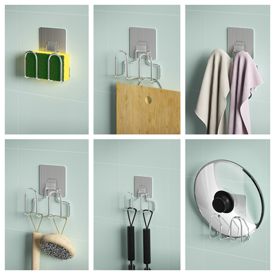 Damage Free Self Adhesive Mounted Sponge Brush Holder Peel And Stick