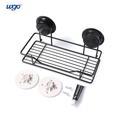 No Nails / Drilling Hole Needed Chrome Shower Caddies Self Adhesive For Bathroom