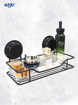 No Nails / Drilling Hole Needed Chrome Shower Caddies Self Adhesive For Bathroom