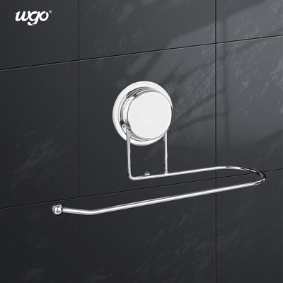 Bathroom Electroplating Silver Suction Cup Fixed Paper Towel Holder Stainless Steel