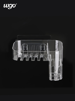 Clear Kitchen Storage Bath Organizer Basket Wall Mount For Shower Bar
