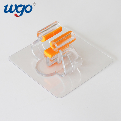 Clear Golden Broom Mop Holder Wall Mount PC Silicone adhesive tape For Closet