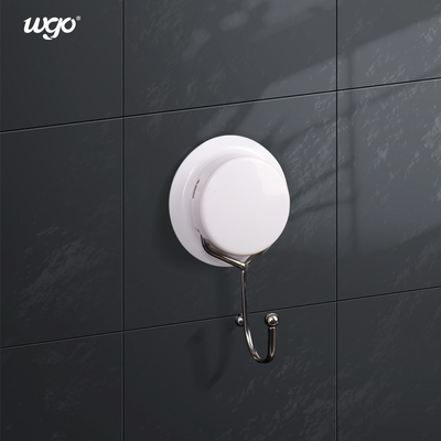 No Residue White Suction Cup Hooks , Silicone Glue Heavy Duty Towel Hooks