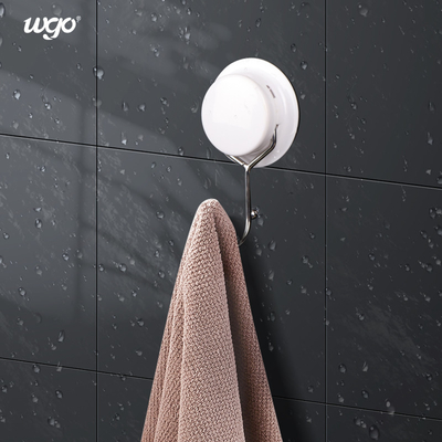 No Residue White Suction Cup Hooks , Silicone Glue Heavy Duty Towel Hooks