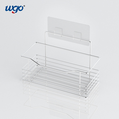 WGO Damage Free Bathroom Holder Set , Mounting Self Adhesive Bathroom Shelf