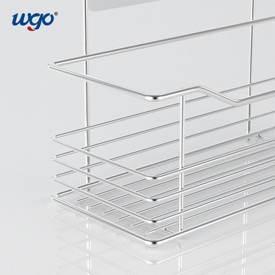 WGO Damage Free Bathroom Holder Set , Mounting Self Adhesive Bathroom Shelf