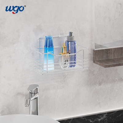 WGO Damage Free Bathroom Holder Set , Mounting Self Adhesive Bathroom Shelf