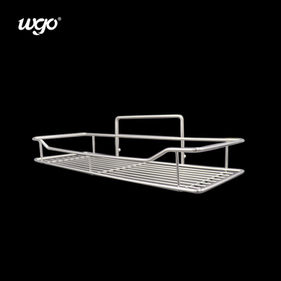Washable Bathroom Shower Storage Caddy Stainless Steel WGO Adhesive Clear Set