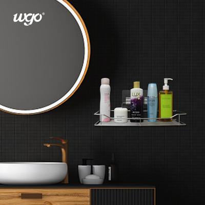 Washable Bathroom Shower Storage Caddy Stainless Steel WGO Adhesive Clear Set