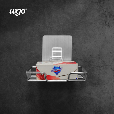 WGO 304 Stainless Steel Soap Dish For Shower ISO 9001 5kg Bearing Self Adhesive Type