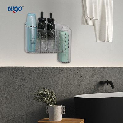 Damage Free Clear Kitchen Oganizer Container Wall Mount For Bathroom
