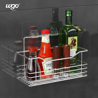 SS201 Wall Mounted Kitchen Storage Racks 10kg Loading Kitchen Wall Rack