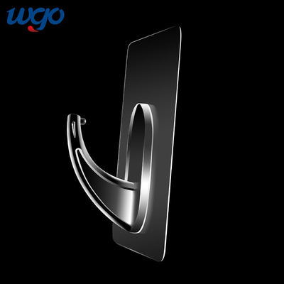 PVC Self Sticky Bathroom Wall Hooks 80x80mm Diametre 5kg Bearing