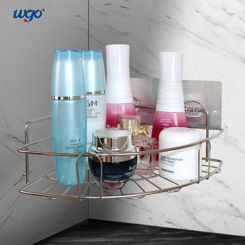 WGO Stainless Steel Caddy Corner Shelf No Install Tools Needed Silver