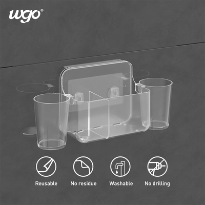 32cm Wide Self Adhesive Toothbrush Cup Holder WGO Toothbrush Holder Wall Suction